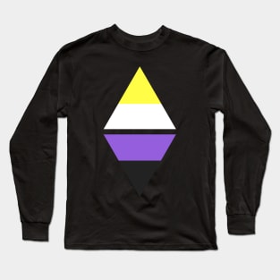 #nerfingwithpride Auxiliary Logo - Nonbinary Pride Flag Long Sleeve T-Shirt